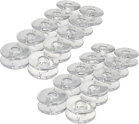20ピース クリアプラスチックミシン ドロップインボビン シンガー 66 99 クラス ベルニナ 719 ホワイト 8600 8800用