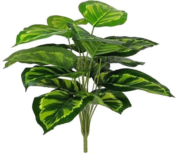 Yapay Çiçek Demet Tropik Difenbahya Çiçeği 18 Dal 85 cm Salon Çiçeği Yapay Bitki