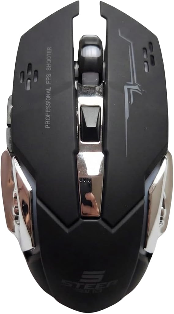 Steep Solid Kablosuz RGB Gaming Mouse, 2.4 GHz USB Bağlantı, Şarj Edilebilir, RGB Aydınlatmalı, 2400 DPI, Optik Sensör, Sağ Sol El Uyumlu Simetrik Tasarım, Kablosuz Oyuncu Mouse MO-10