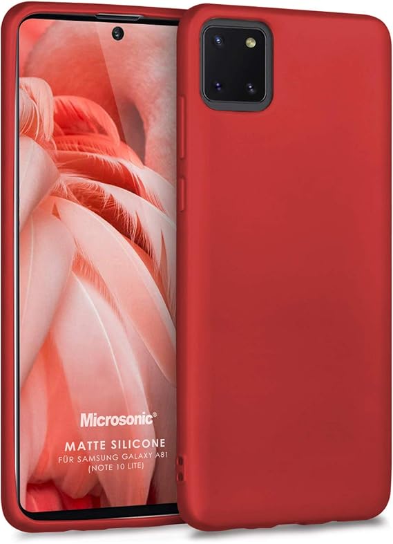 Microsonic Matte Silicone Samsung Galaxy Note 10 Lite için Kılıf Kırmızı [Galaxy Note 10 Lite ile Uyumlu Kılıf - Kırmızı]