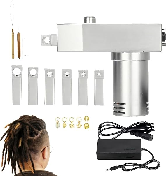 Upgraded Version Automatic Braid Machine Instant Loc Machine, Dreadlock Machine, Braids For Fluffy/Curly/Straight Hair, Equipped With 6 Heads, Diameter 6mm/8mm/10mm/12mm/14mm/16mm