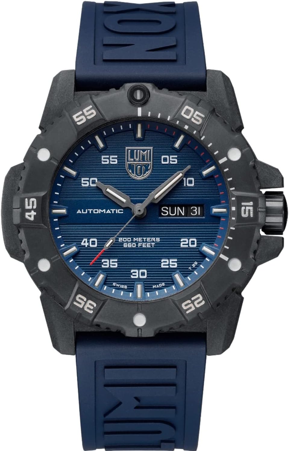 Luminox Erkekler Master Karbon Mühür MaviSiyah 45mm Otomatik Analog Dalış İzle, Mavi, Dalış İzle
