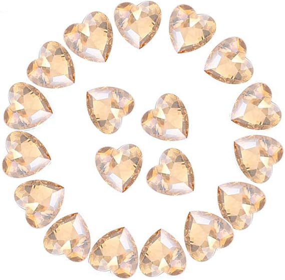 クリスタルラインストーン50pcs ABクリスタルPointbackハートガラスラインストーンのDIYクラフトジュエリーMaking、12 mm M Rhinestones-02-CH