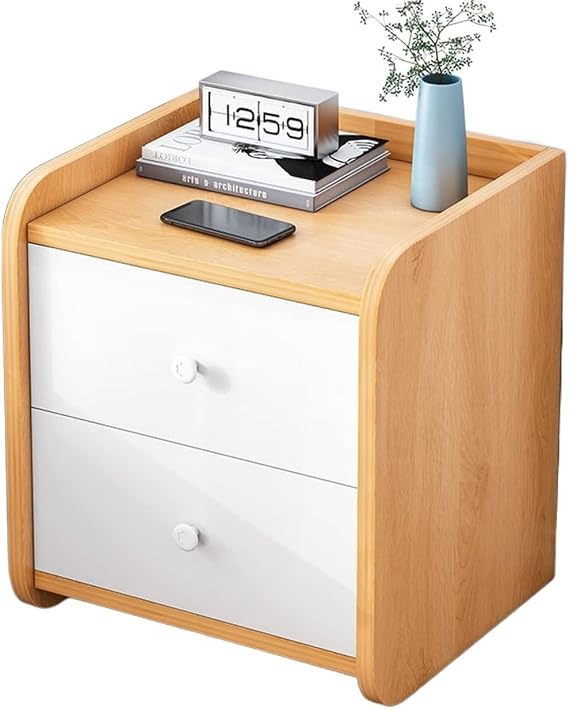 Bedstand Indoor Square Double Drawer Storage Bedside Table Decorative Side Table Bedroom Storage Drawer Shelf Bedside Table Night Stand