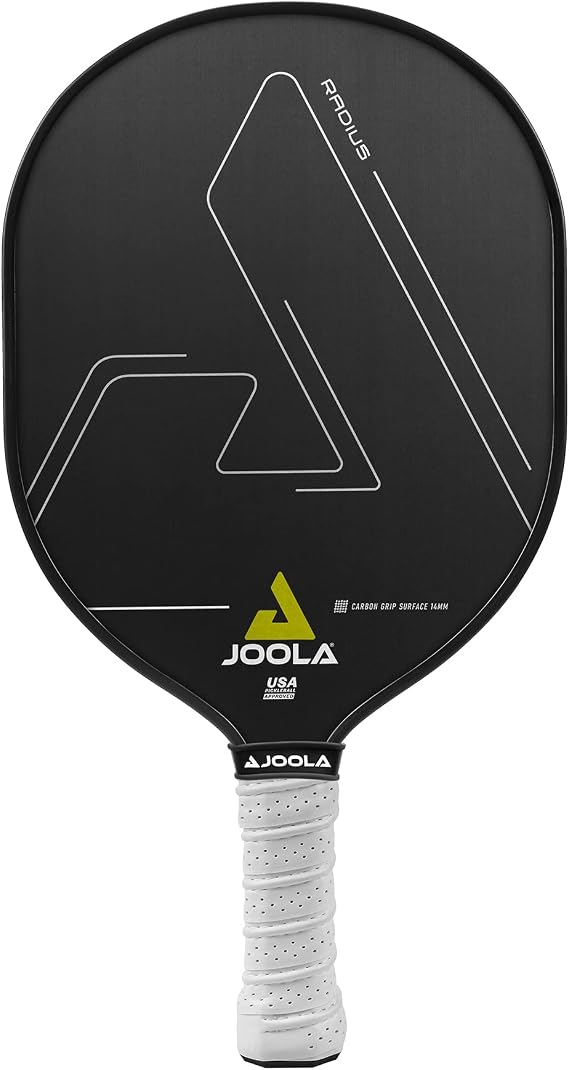 JOOLA Radius Pro Pickleball Paddle with Textured Carbon Grip Surface - Generates More Spin and Maximum Control - Maximum Sweet Spot - 14mm Pickleball Racquet Response Polypropylene Honeycomb Core