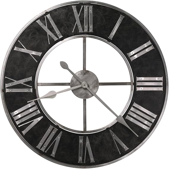 Howard Miller Dearborn Wall Clock 625-573 – Oversized Steel Frame with Quartz Movement
