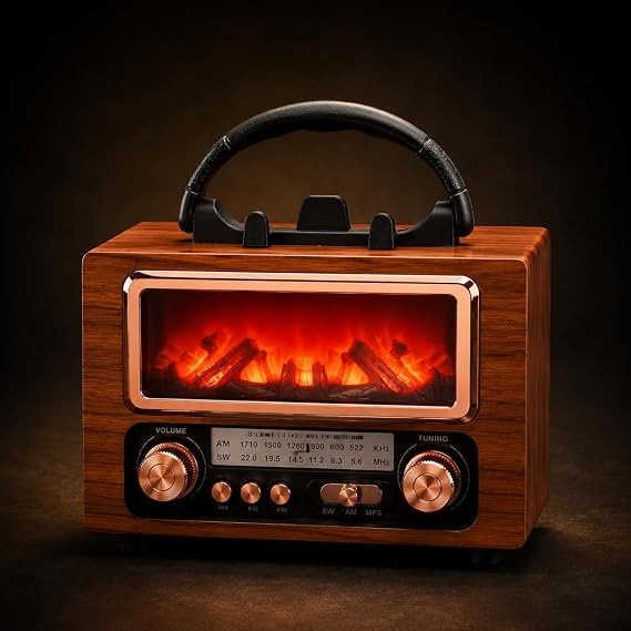 Coverzone Retro Bluetooth Radyo 1800mAh FM/AM/SW USB TF Kart TWS NS-901BT