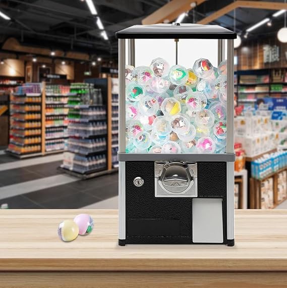 Vending Machine Capsule - Holds 200 Capsule Toys - Rectangle Bulk Vending Machine for Game and Retail Stores - Vintage Style - Accepts 25 Cent Coins