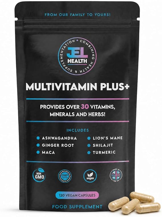 Multivitamin Plus+ | All-in-One Advanced Daily Complex | 30+ Vitamins, Minerals & Herbs | Ashwagandha, Lion's Mane, Magnesium Malate & Zinc Picolinate | Vegan | UK Made