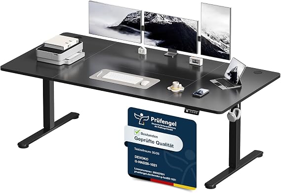 Devoko Electric Height-Adjustable Desk 180 x 80 cm Black