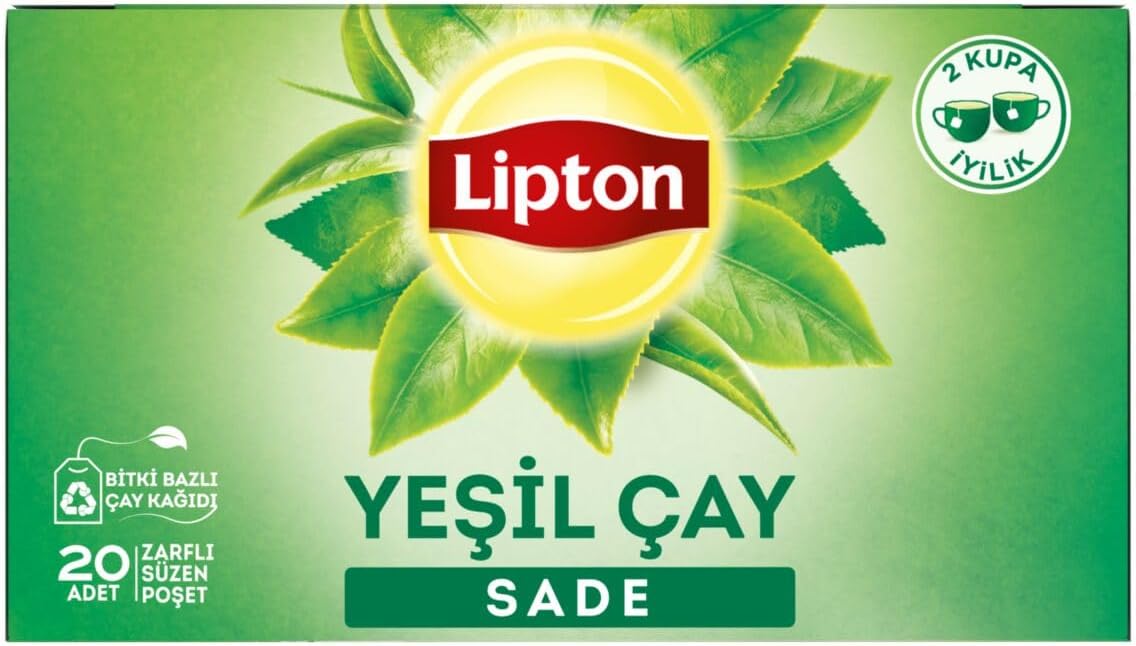 Lipton Plain Cup Strained Bag Green Tea 20 Pack, 30 g