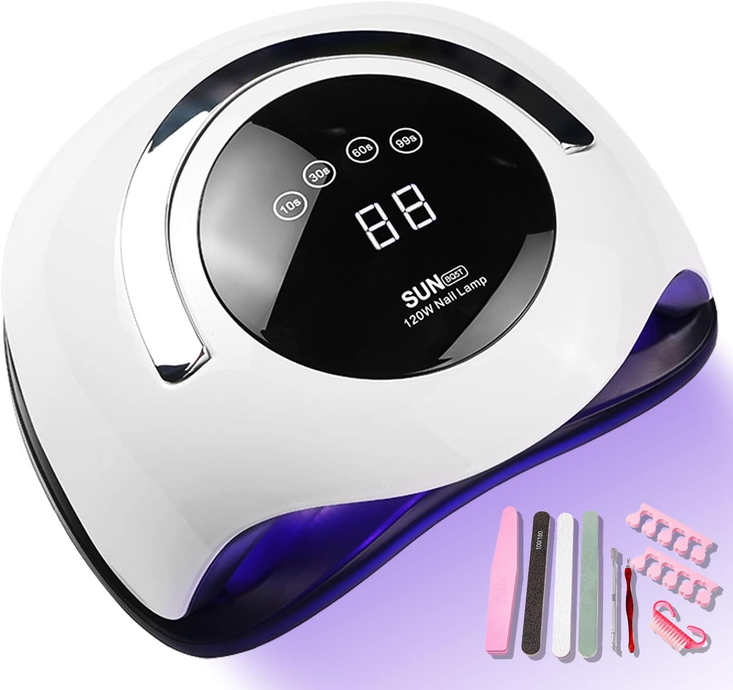 LiRiQi 120W Tırnak Kurutucu, Tırnaklar için UV LED Lamba, 4 Zamanlayıcılı Profesyonel Tırnak Lambası, Jel Tırnaklar için Tırnak Kurutucu Çıkarılabilir Taşınabilir Tırnak Kurutucu, Tırnak ve Ayak Tırnağı için Tırnak Aletleri