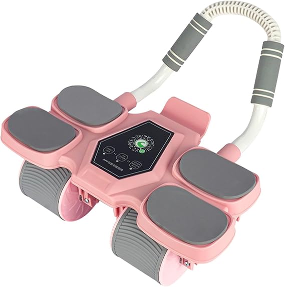 Ab Roller Wheel - Abdominal Roller Wheel, Fitness Ab Roller | Exercise Wheel Fat-burning Belly Wheel, Workout Equipment Exercise Roller Wheels, Core Trainer With Elbow Supports For Exercise Yoga(Pink)