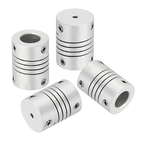 sourcing map 4Pcs Flexible Couplings 2mm to 8mm Aluminum Alloy Joint Connector, Flexible Shaft Couplings Motor Coupler for 3D Printer CNC Machine Motor Guide DIY Encoder D15 x L20mm