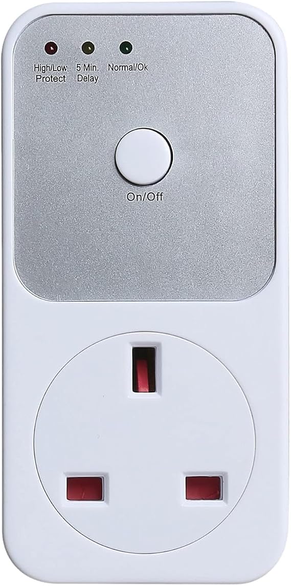 Automatic Voltage Protector Socket Switcher AC 220V Power Surge Safe Protector UK Plug Socket Refrigerator Protect (1 PCS)