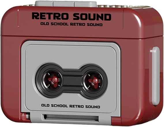 Red for MINI Retro Cassette Recorder Keychain ABS Material Compact Music Player Ornament Fun Present for Couples Friends