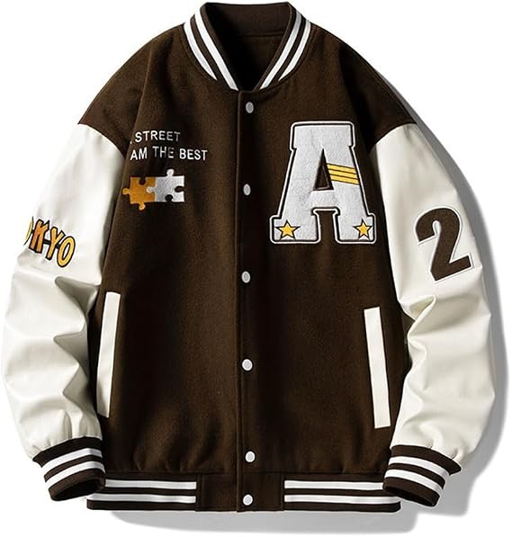 Men Long Sleeve Jacket Unique Comfortable Men Loose Jacket Youth Personality Men Trend Baseball Jacket Casual Fashion All-Match Men Sport Jacket