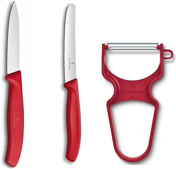 Victorinox Paring Knife Set, 3 Pieces Red