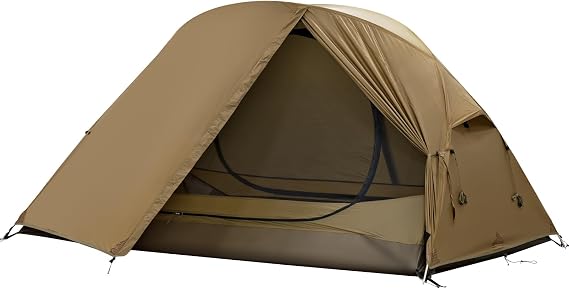 TOMOUNT Tent Backpacking Tent 1-2 Man Tent Waterproof Ultralight Nylon 1.5kg-2kg for Hiking Camping, Outdoor