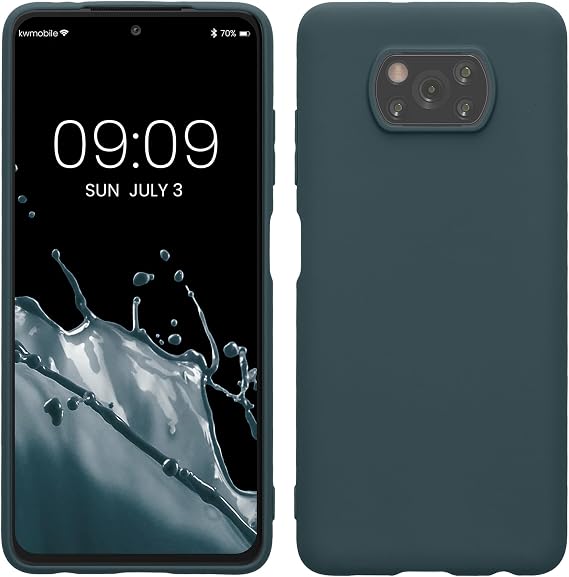 kwmobile Case for Xiaomi Poco X3 NFC/Poco X3 Pro Case - Soft Cover - Shockproof TPU Material - Wireless Charging - Dark Slate