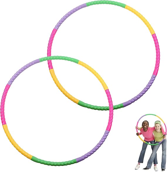 2 Pcs 8 Sections Hula Hoops for Teens, Small Hula Hoop Adjustable, Easy To Carry Suitable for Exercise Fitness Training Sports Swimming Dance Pet Training