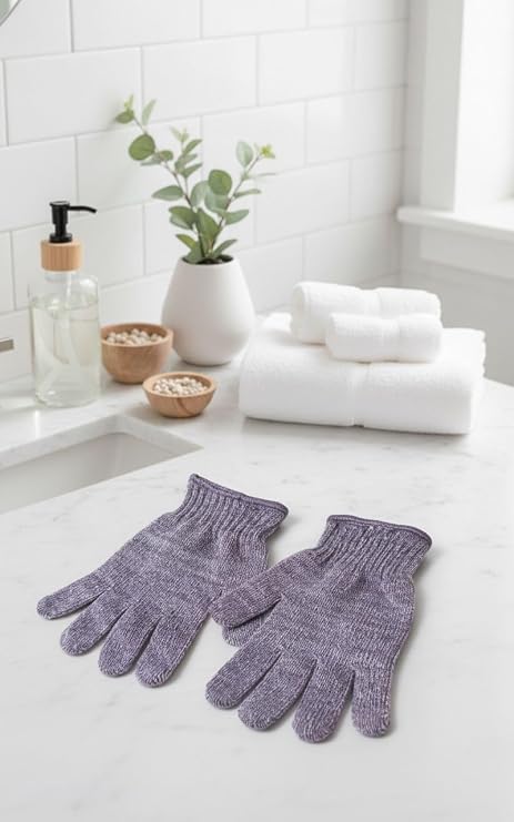 2’li Banyo Kese Peeling Eldiven Seti Turkuaz (Mor)