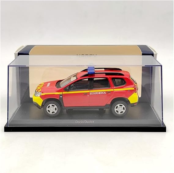 Scale Finished Model Car 1:43 For Dacia Duster 2018 POMPIERS SECOURS Alloy Diecast Car Model Simulation Vehicle Collectible Ornament Miniature Replica Car
