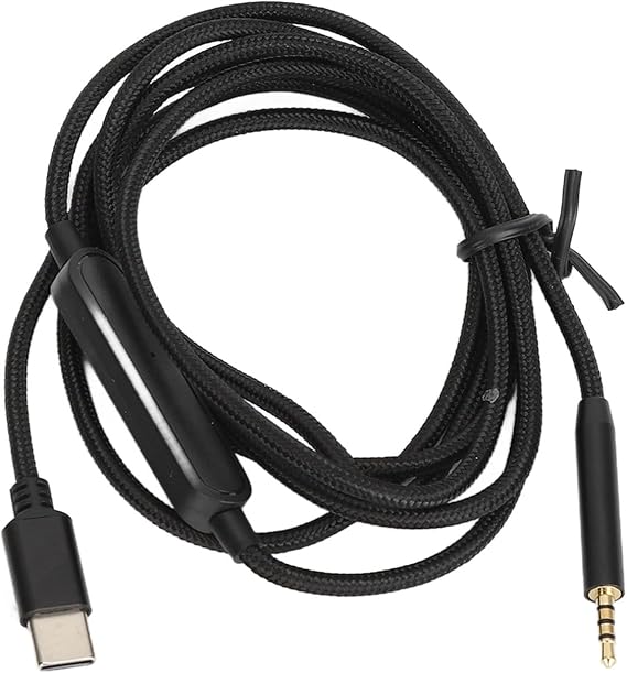 2.5mmからType-Cケーブル、QC25 QC35 QC45 NC700 OE2 AE2ヘッドフォン用のロスレスでノイズのないサウンドコード、AndroidおよびiOSデバイス用のOFCコアを備えた4.9ft USB CオーディオAuxケーブル