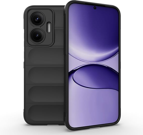 Liquid Silicone Case for Xiaomi Poco F7 5G with Anti-Germ Protection, Anti-Scratch Soft Microfiber Lining, High Resilience Gel Rubber Full Body Shockproof Cover, Black