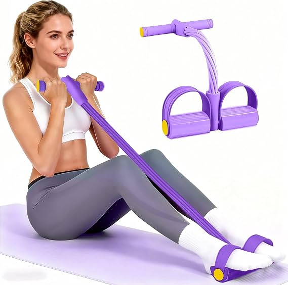 Abdominal Trainer,Sit-Up Training Equipment,Bodybuilding Expander,Full Body Trainer for Home, 6 Tubes,Elastic Pull Rope,Multifunctional Leg Exerciser for Fitness,Weight Loss,Training,Yoga