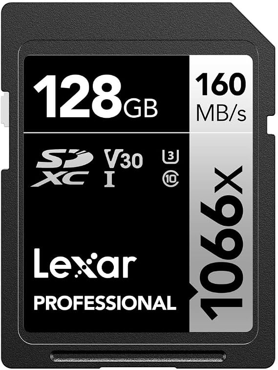 Lexar Professional 128GB 1066x SDXC UHS-I Kart, up to 160MB/s read 120MB/s write C10 V30 U3, Standart