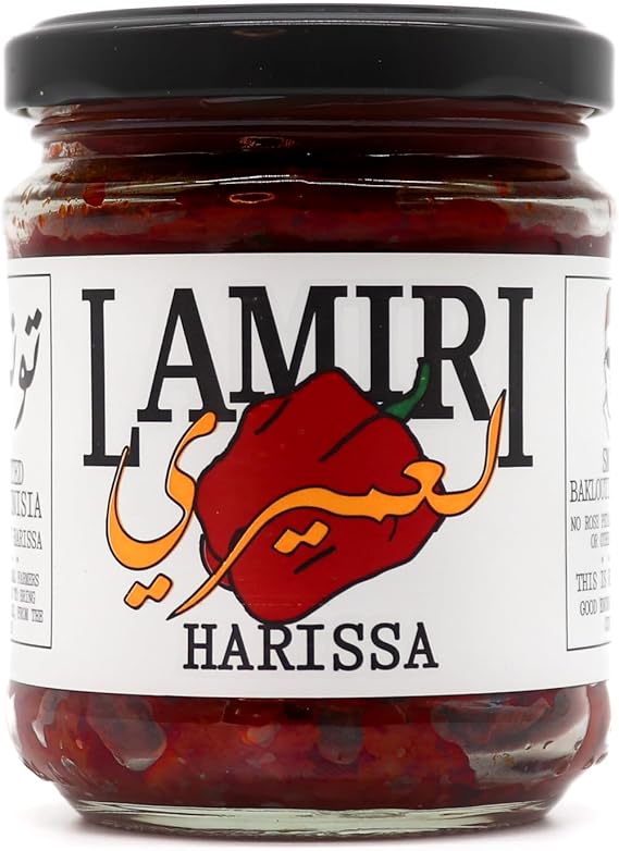 Lamiri Harissa Authentic Premium Tunisian Harissa Paste - 190 g, Traditional North African Chilli Pepper Condiment, All-Natural, Vegan & Gluten-Free - Ideal for Cooking, Marinades & Dips