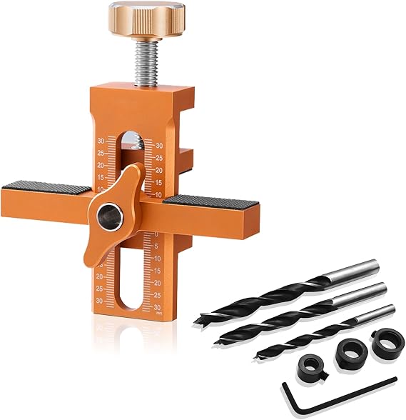 Verstellbares Installationspositionierer Einstellbarer Cabinet Door Positioning mit 3 Bohraufsätze Set Mounting Jig Schranktüren Präziser Montagevorrichtung
