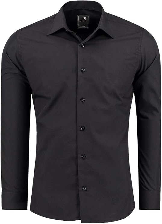 J'S FASHION Men's Shirt Slim Fit Long Sleeve Shirt Casual Shirt Easy-Care Easy to Iron