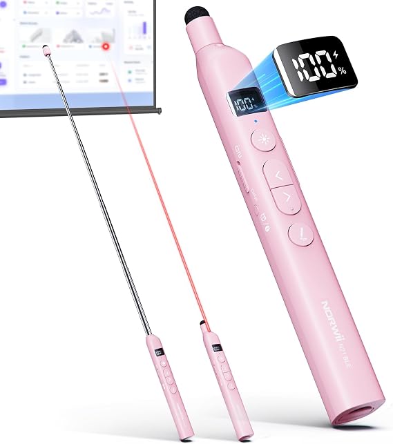 N21 Bluetooth Presentation Clicker with Telescopic Pointer for Powerpoint
