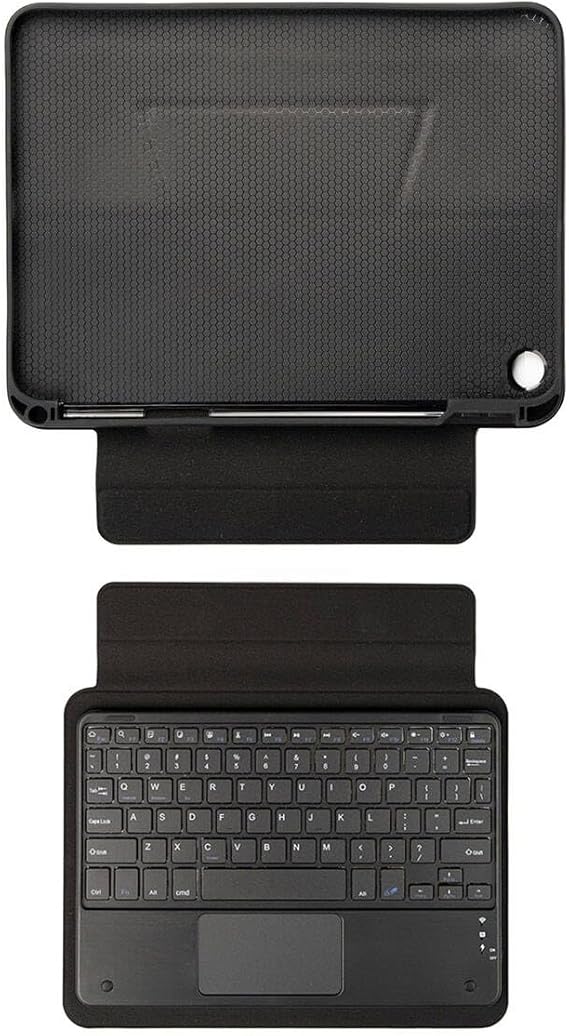 Aksesuarcim Samsung Galaxy Tab A11 Plus SM-X230 X236 X238 ile Uyumlu Kılıf Klavyeli Kalem Bölmeli Bluetooth Bağlantılı Standlı Tablet Kılıfı Siyah