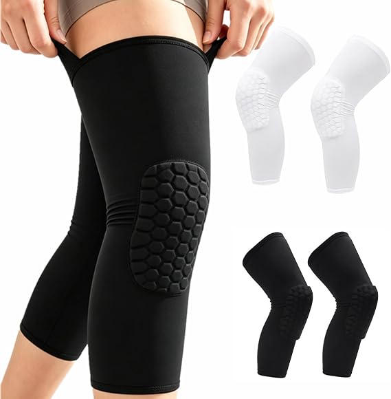 SUNGOOYUE Compression Knee Brace, 2-Piece Unisex Compression Knee Brace for Basketball and Football (Black)