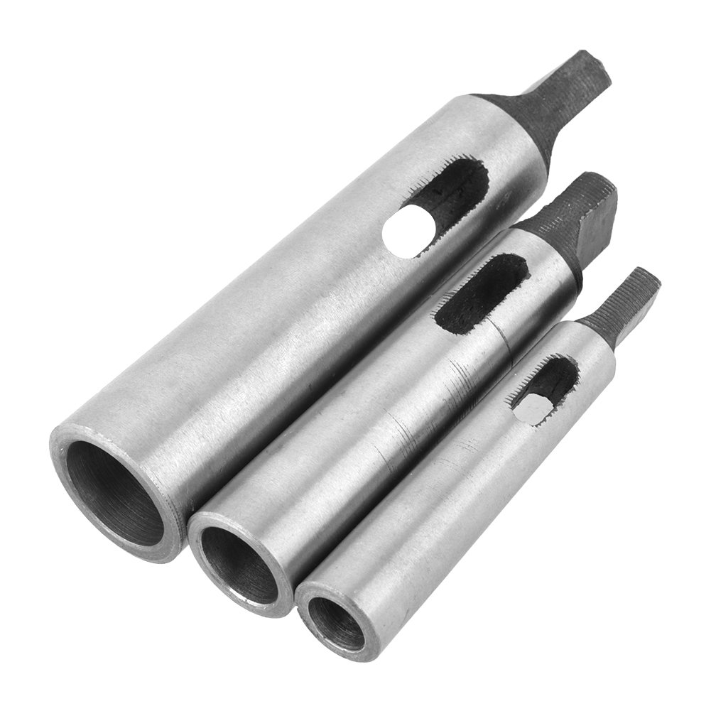 Samfox 3pcs Reducing Drill Sleeve High Speed Steel Taper Sleeves Reducing Adapters Drill Guides MT1- MT2 MT2- MT3 MT3- MT4 Taper Adapter Reducing Drill Chuck Sleeve