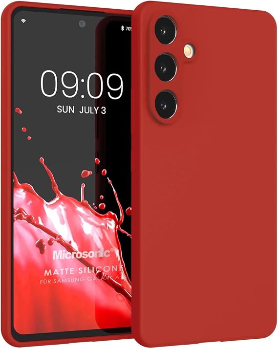 Microsonic Matte Silicone Samsung Galaxy S25 Kılıf Kırmızı [Galaxy S25 ile Uyumlu Kılıf - Kırmızı]