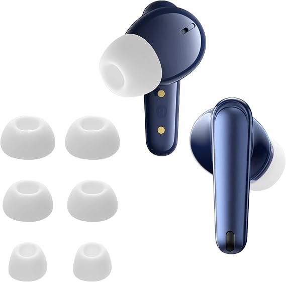 kwmobile 6x Silicone Ear Tips for Anker Soundcore Liberty 4 NC - 3 Sizes - Replacement Earbud Tips for In-Ear Headphones - White