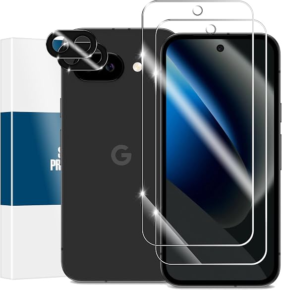 Google Pixel 10A用強化ガラススクリーン&レンズプロテクター2+2パック