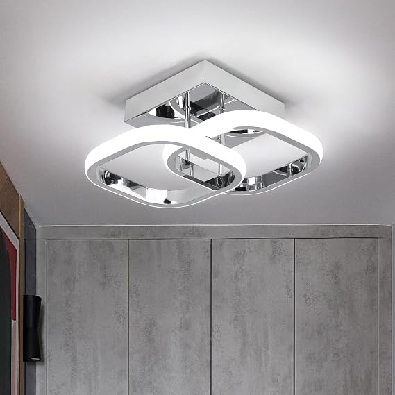 EIDISUNY Modern Ceiling Light LED 22W Cool Silver Light 6500K White [Energy Class E]