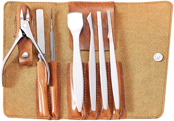 Pedicure Knife Set Ingrown Toenail Foot Care Tools Stainless Steel Nail Nippers Clipper Remover Kit For Feet Tools,7 pcs,A