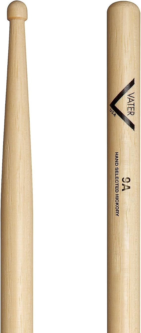 Vater - 9A (Wood Tip) American Hickory Drumsticks - VH9AW