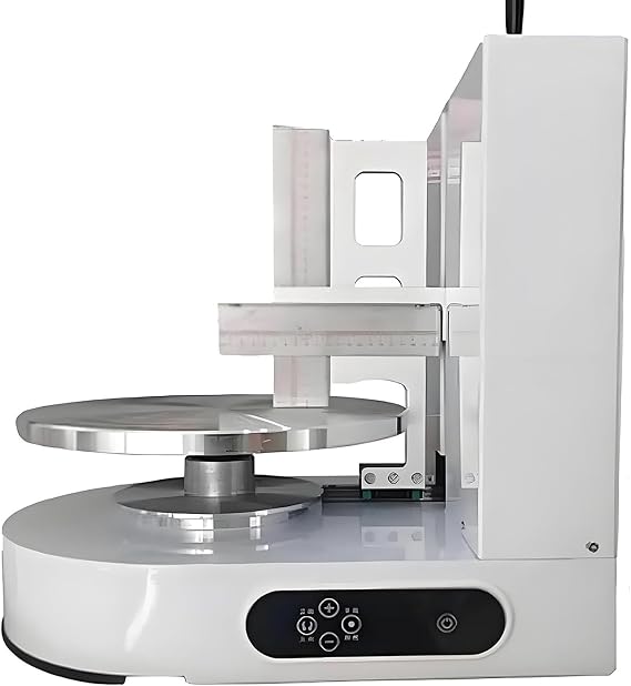 Automatic Birthday Cake Cream Smooth Coating Decoration Machine 4-12 inch Cakes Butter Cream Spreading Machine Cake Bread Cream Jam Spreader Adjustable Speed Turntable