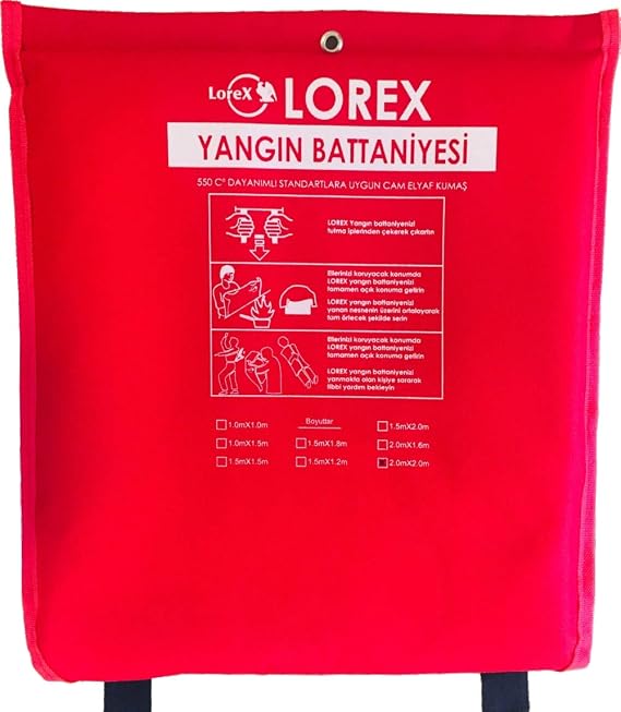 LOREX LR-FB2020C Yangın Battaniyesi 200cm x 200cm, Yangın Battaniyesi 200x200 Çantalı (1)