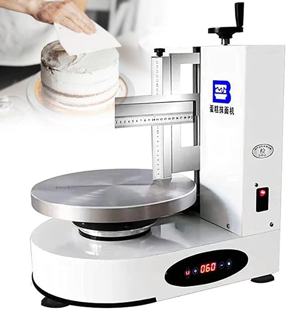 Automatic cake Turntable Cake Machine,Automatic Birthday Cake Cream Spreading Coating Machine,35cm 4-12Inches Baking Birthday Cake Tools,Cream Spreader Smoothing Machine,White
