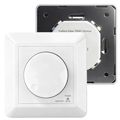 Dimmer LED 230V Dimmer Switch Light Dimmer 5-400W Embedded Dimmable Dimmer Knob Suitable for Incandescent and Halogen Monochrome LED Lamps BQ-TTDIM