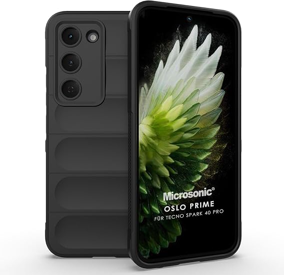 Microsonic TECNO Spark 40 Pro için Kılıf Oslo Prime Siyah [Spark 40 Pro ile Uyumlu Kılıf - Siyah]