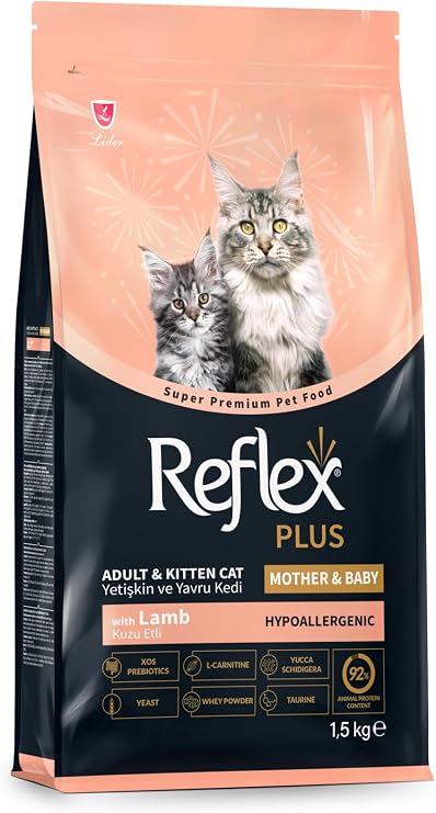 REFLEX PLUS Anne&Bebek Kuzulu ve Pirinçli Kedi Maması 1.5 Kg